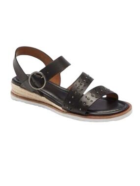 Caslon Nordstrom leather open toe ankle strap espadrilles 8 excellent condition